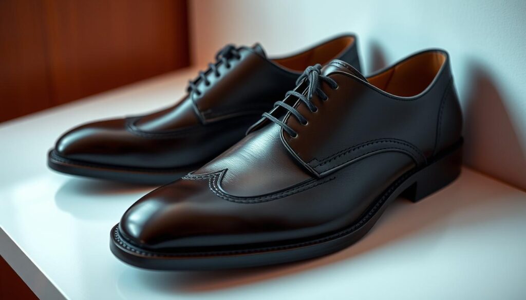 A high-quality close-up view of a pair of Palazzo buty shoes, showcasing their exquisite craftsmanship and premium materials. The shoes are positioned on a clean, minimalist surface, allowing the viewer to focus on the intricate details. The lighting is soft and diffused, creating a warm, inviting atmosphere that highlights the luxurious leather, intricate stitching, and sleek silhouette of the footwear. The camera angle is slightly elevated, providing a three-quarter view that accentuates the shoes' elegant lines and superior construction. The overall composition conveys a sense of refinement, quality, and attention to detail that embodies the Palazzo buty brand. A high-quality close-up view of a pair of Palazzo buty shoes, showcasing their exquisite craftsmanship and premium materials. The shoes are positioned on a clean, minimalist surface, allowing the viewer to focus on the intricate details. The lighting is soft and diffused, creating a warm, inviting atmosphere that highlights the luxurious leather, intricate stitching, and sleek silhouette of the footwear. The camera angle is slightly elevated, providing a three-quarter view that accentuates the shoes' elegant lines and superior construction. The overall composition conveys a sense of refinement, quality, and attention to detail that embodies the Palazzo buty brand.