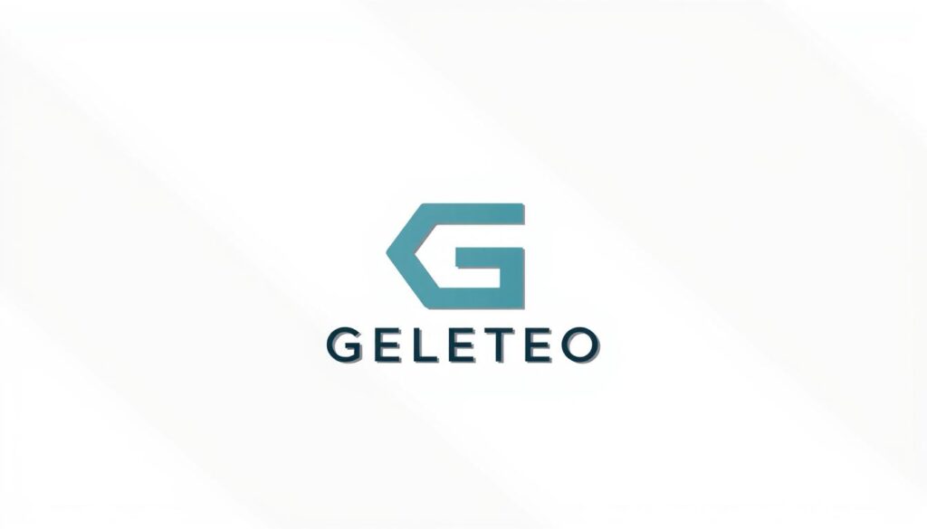 A modern and minimalist logo design for the Gelteo shoe brand, featuring a sleek, geometric "G" symbol in a cool, muted color palette. The logo is set against a clean, white background, with careful attention to negative space and balanced composition. The overall aesthetic conveys a sense of high-quality, contemporary design that reflects the brand's focus on innovative, comfortable footwear. Subtle textures and light reflections add depth and visual interest to the image.