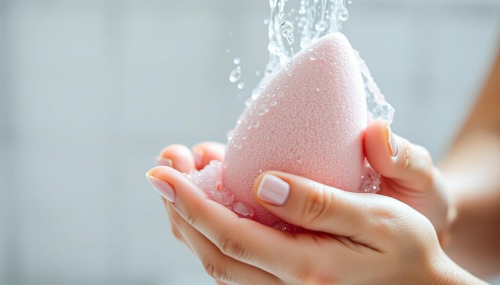 czyszczenie gąbki do makijażu