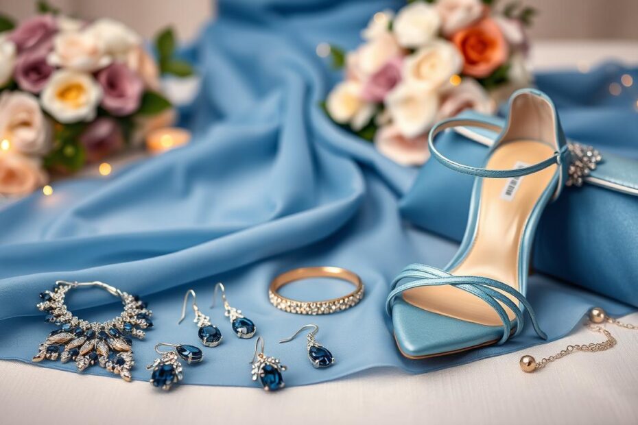 Jakie dodatki do niebieskiej sukienki na wesele